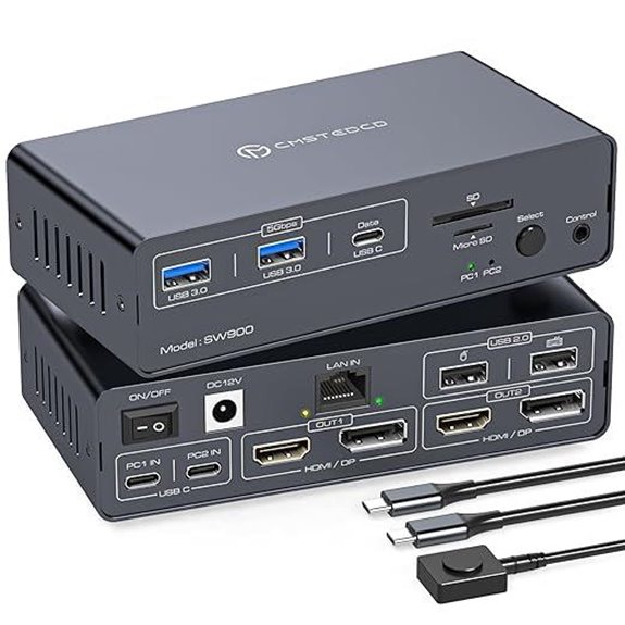 Thunderbolt 4 KVM Switch Dock for Dual 4K Displays