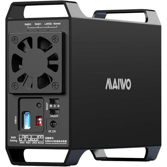 MAIWO Dual Bay SATA HDD Enclosure with Cooling