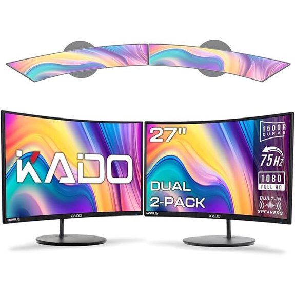 Kado Dual 27 Curved Monitors with Speakers (C27X)