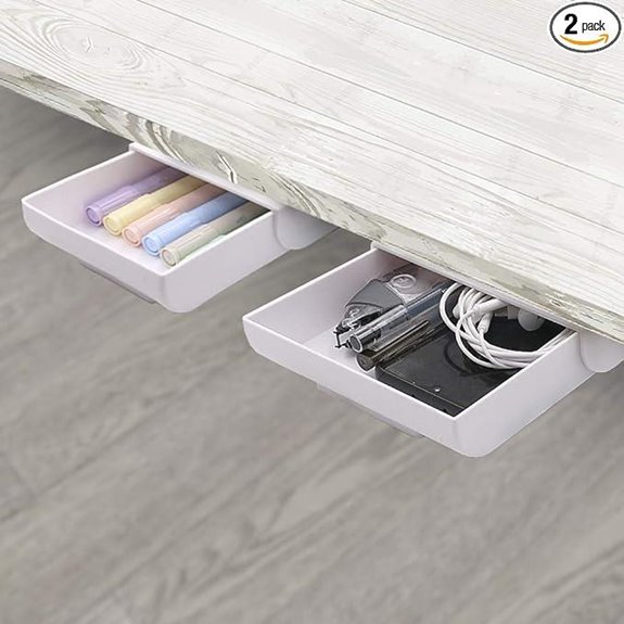 YOOUSOO 2-Pack Under Desk Drawer Organizer