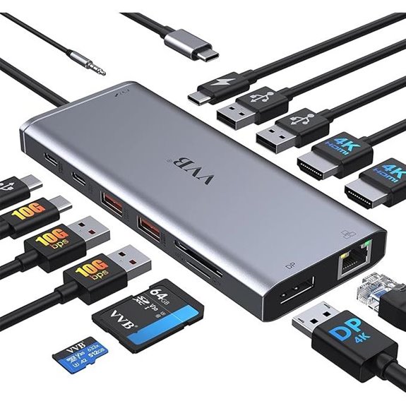 USB C Docking Station with Dual 4K HDMI and Ethernet