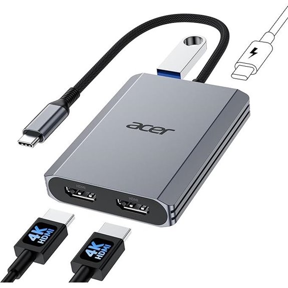 Acer USB-C Dual HDMI Adapter with 4K 100W PD