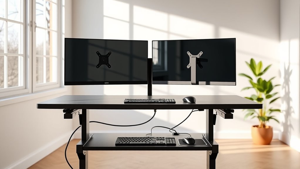 dual monitor standing desk considerations