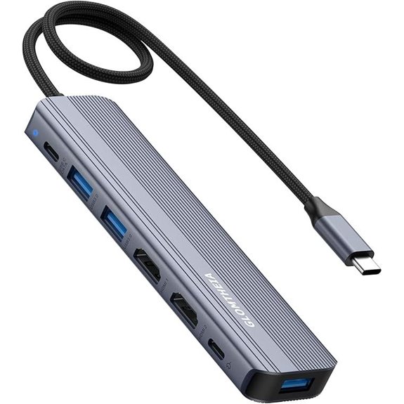 USB C Hub Dual Monitor Dock with 4K HDMI and Power