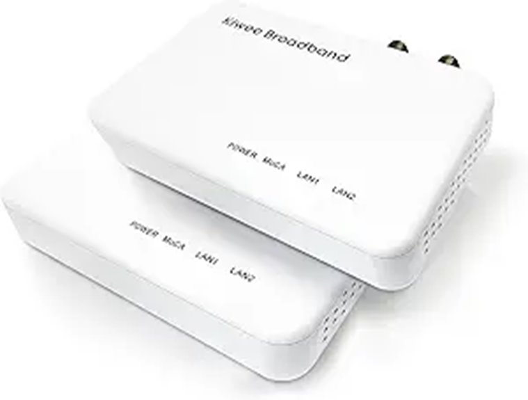 Kiwee MoCA 2.5 Adapter 2-Pack with Dual Ports