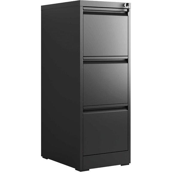 Heavy Duty 3-Drawer Locking Metal File Cabinet