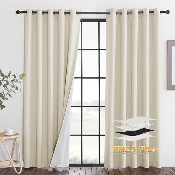 RYB HOME Dustproof & Soundproof Blackout Curtains