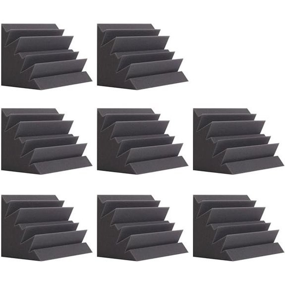 8 Pack Acoustic Foam Bass Traps for Studio Recording