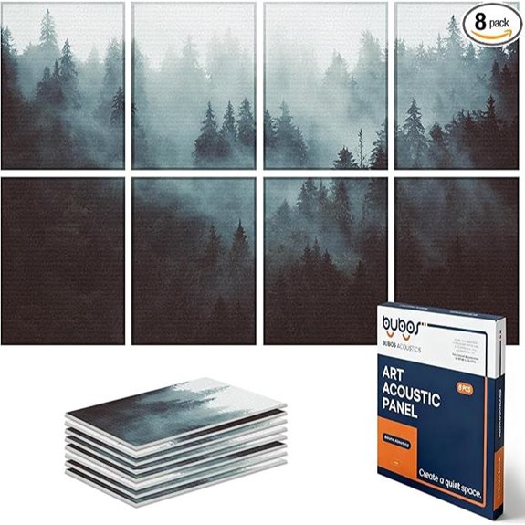BUBOS 8 Pack Acoustic Wall Panels Fog Forest