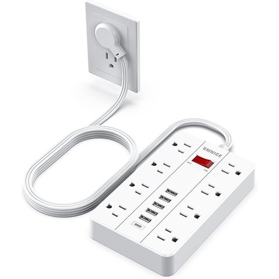 Power Strip with USB & Surge Protector (8 Outlets)