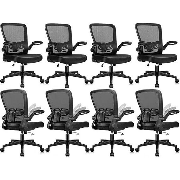 Ergonomic Mesh Office Chairs with Wheels (8-Pack)