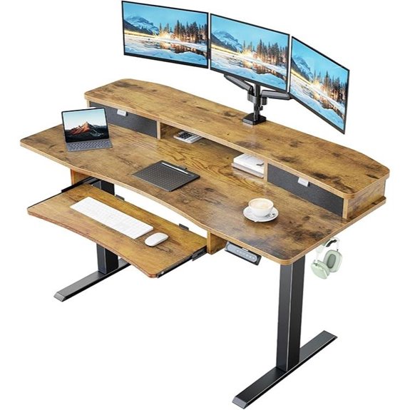 HUANUO 55 Electric Standing Desk with Drawers