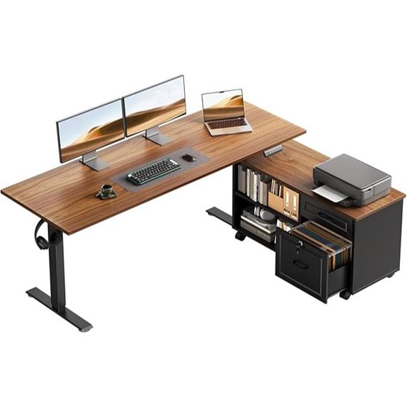 electric l shaped desk