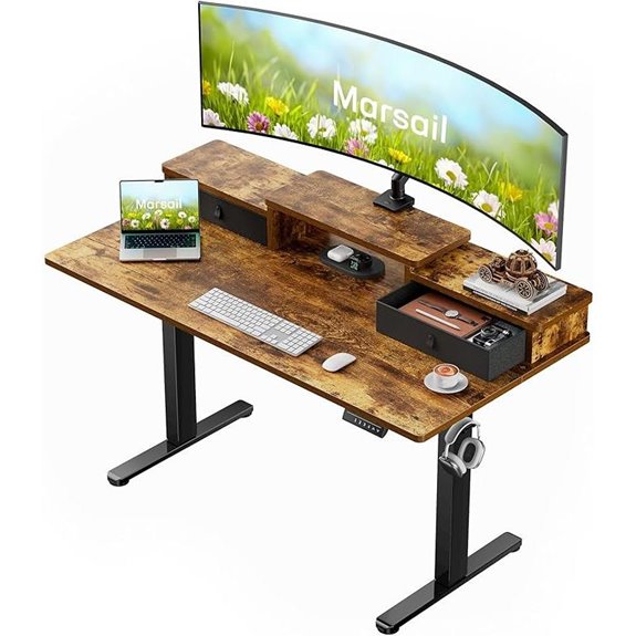 Marsail 48 Electric Sit-Stand Desk with Drawers