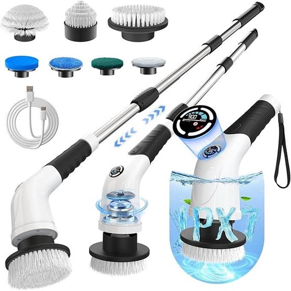Electric Spin Scrubber with 3 Speeds and Replaceable Heads