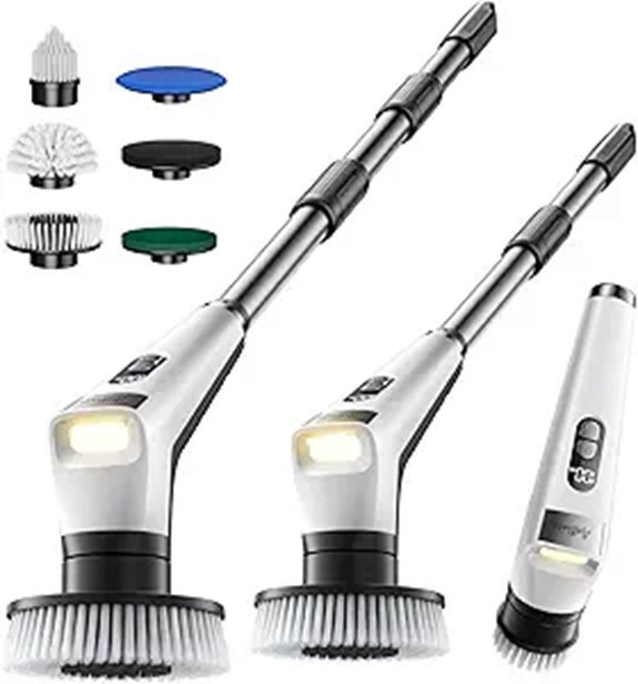 Antime Electric Spin Scrubber with LED Light and 5 Brushes