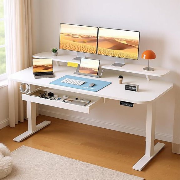 COMHOMA Electric Standing Desk with Drawers