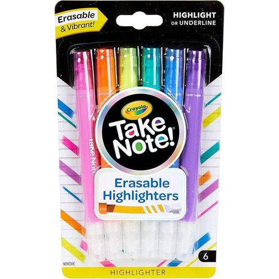 Crayola Erasable Highlighters (6ct) Assorted Chisel Tip