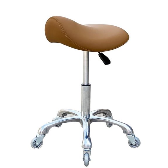 Ergonomic Saddle Stool with Wheels for Clinic and Salon