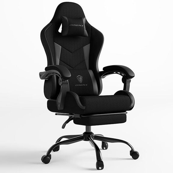 Gaming Chair with Footrest and Lumbar Support