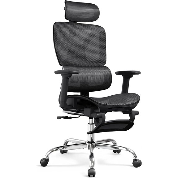 DEVAISE Ergonomic Mesh Office Chair with Footrest