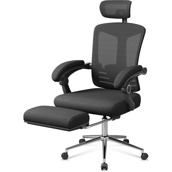 DEVAISE Ergonomic Mesh Office Chair with Footrest