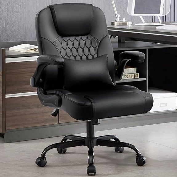 Executive Office Chair with Lumbar Support and Wheels