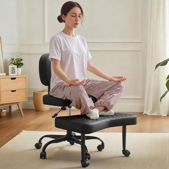 ergonomic wheeled cross leg chair
