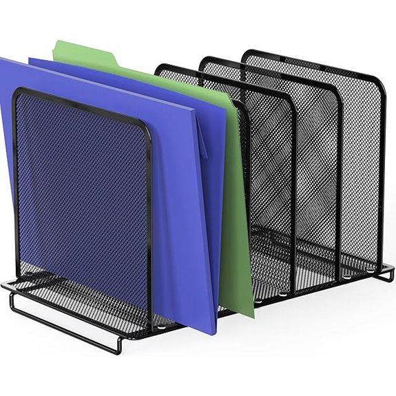 Simple Houseware Expandable 5 Section Upright File Sorter Organizer Black