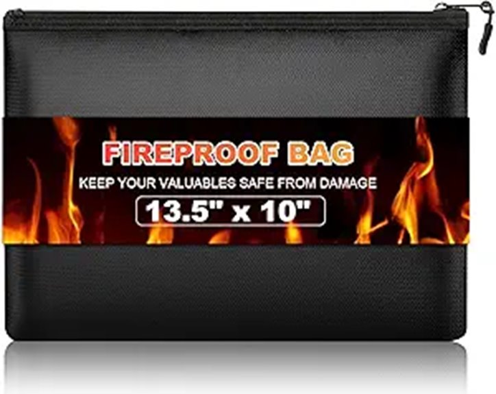Fireproof Travel Document Organizer and Money Bag