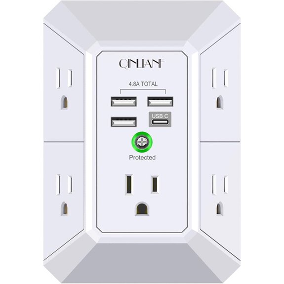 QINLIANF 5-Outlet Surge Protector with USB Ports