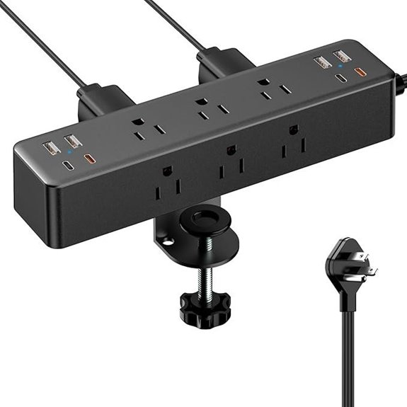 Flat Plug Power Strip with USB-C and Surge Protection