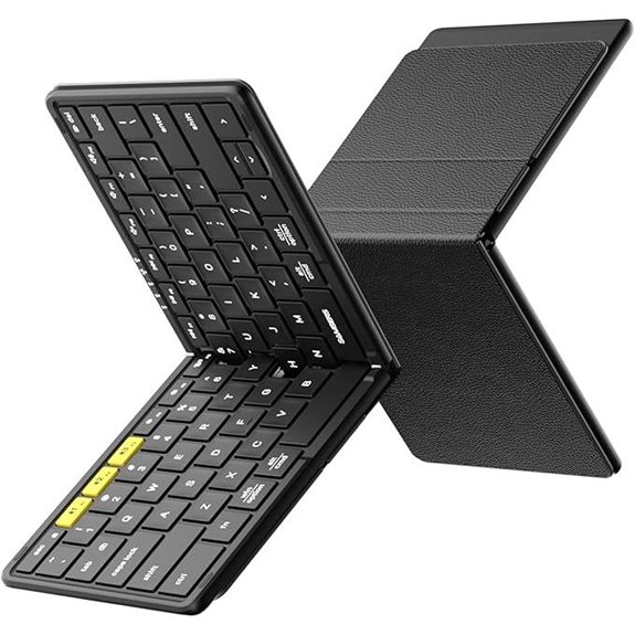 Samsers Foldable Bluetooth Keyboard with Leather Cover