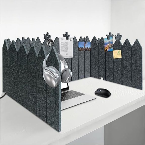 BXI Foldable Felt Desk Divider with Clips