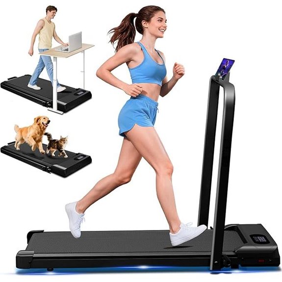 Walking Pad Treadmill with Handle 3-in-1 Foldable Remote