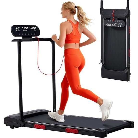 Portable Walking Pad Treadmill with Handle and Incline
