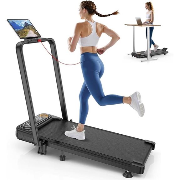 Foldable Treadmill with Incline Handles & App Control