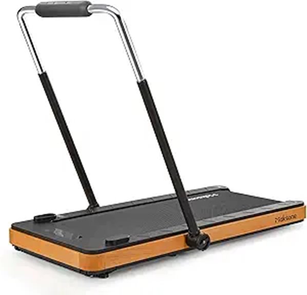 Maksone Folding Wooden Treadmill with Adjustable Handlebars