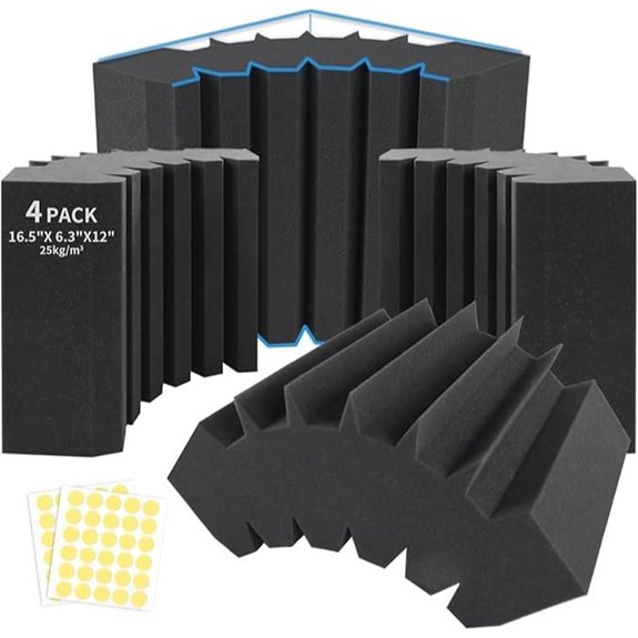 Focusound 4 Pack Corner Acoustic Foam Panels