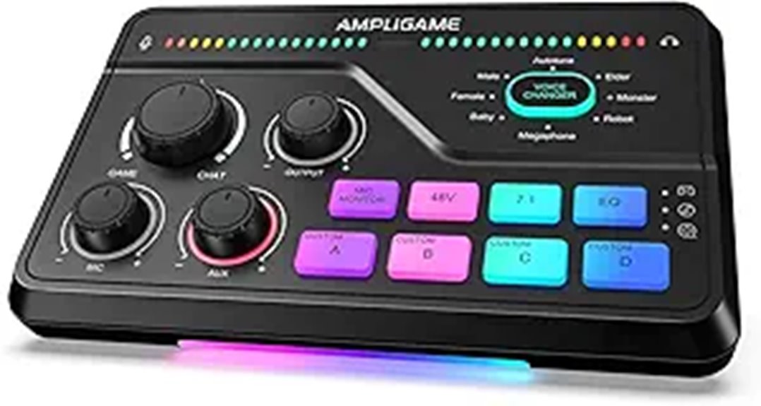 Fifine Gaming Mixer with Voice Effects and RGB