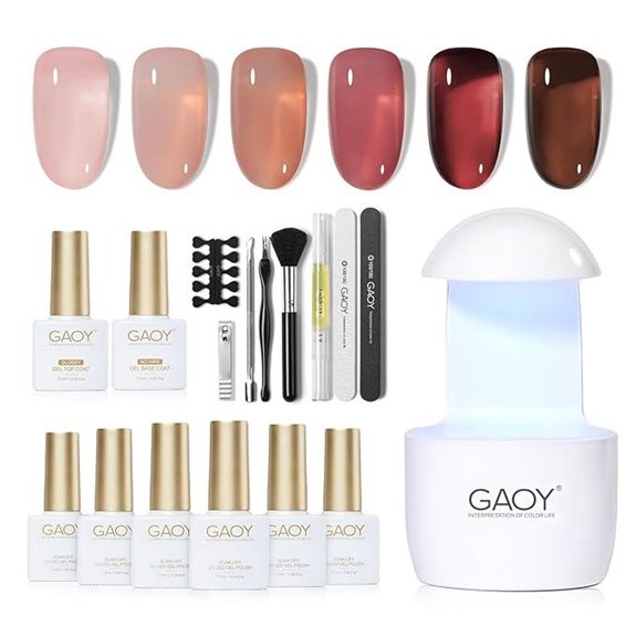 GAOY Gel Nail Polish Kit with UV Light 6 Colors
