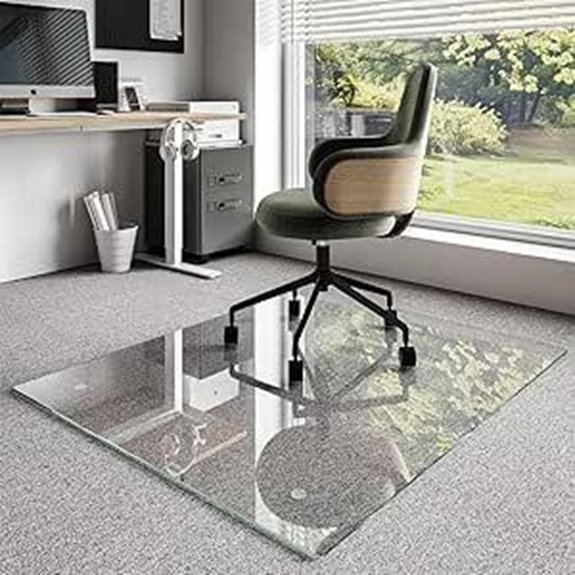 Koonmi Glass Chair Mat for Carpet and Hardwood