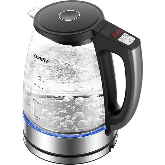 COMFEE 1.7L Glass Electric Tea Kettle with Presets