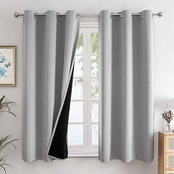 ChrisDowa Blackout Curtains with Thermal Insulation (Light Grey)