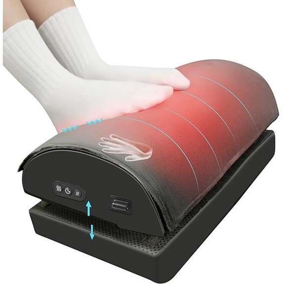 Snailax Heated Footrest with Massage and Adjustable Height