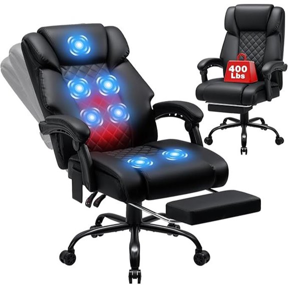 HOFFREE Heated Office Reclining Desk Chair with Footrest