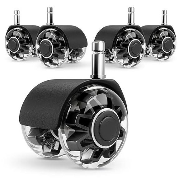Heavy-Duty Office Chair Caster Wheels (Set of 5)