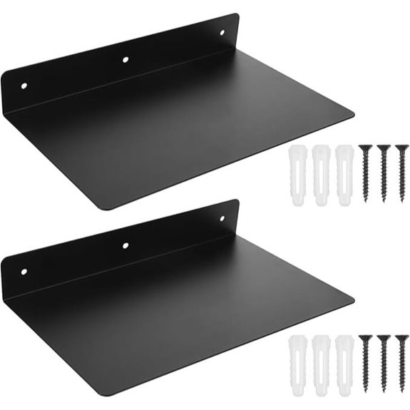 Heavy Duty Metal Floating Shelves (12”x8”) 2 Pack