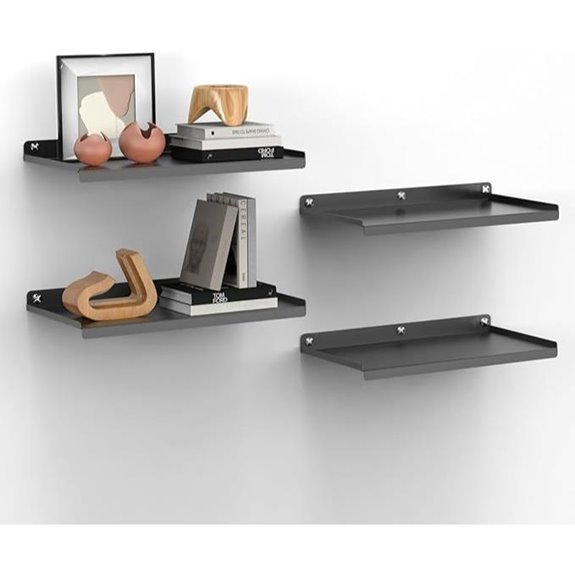 Metal Wall Shelves Set of 4 Rust-Proof Heavy Duty