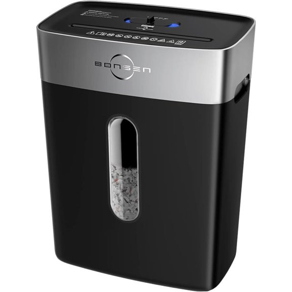 BONSEN Cross-Cut Paper Shredder with 10-Sheet Capacity